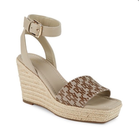 DKNY Calima Ankle Strap Espadrille Wedge Sandal NWOB - Picture 1 of 12